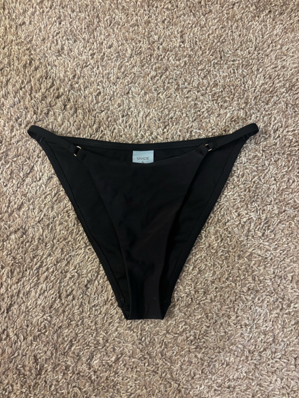 Shade & Shore Black Bikini Bottom with Logo Tag